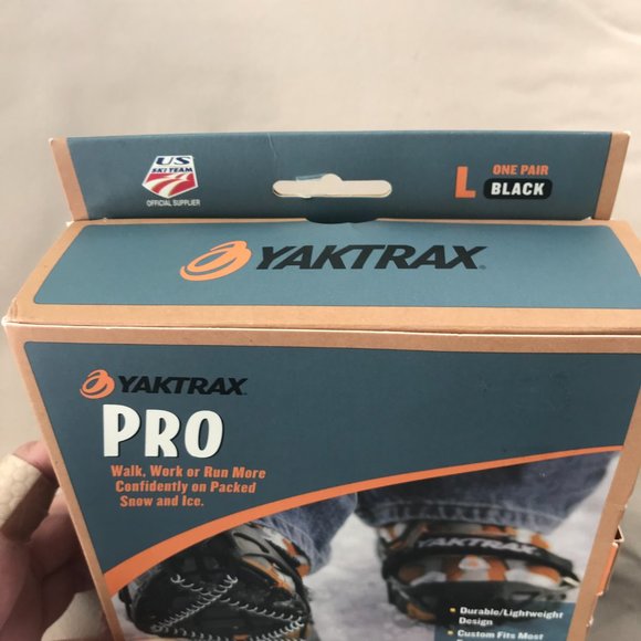 Yaktrax pro durable lightweight black footwear run walk snow ice size large - Picture 2 of 8